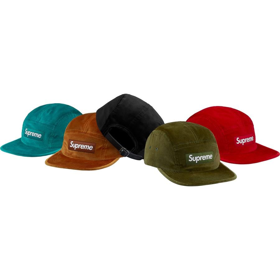 Supreme Velvet Camp Cap for fall winter 18 season