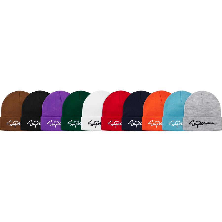 Supreme Classic Script Beanie for fall winter 18 season