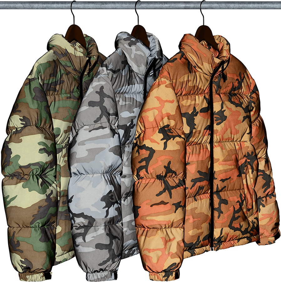 Supreme Reflective Camo Down Jacket Woodland Camo