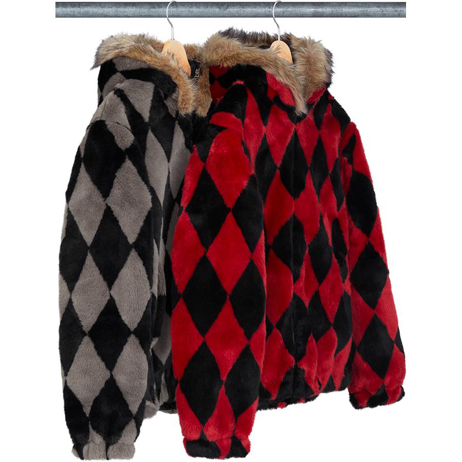 Supreme Diamond Faux Fur Jacket for fall winter 18 season