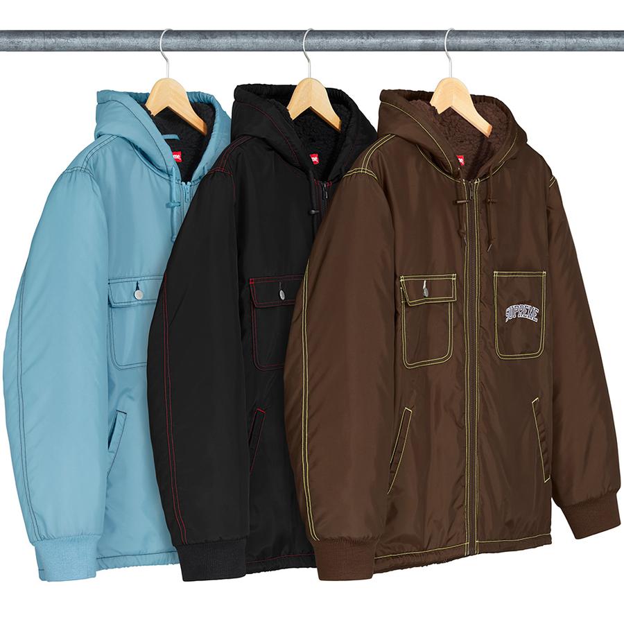 Supreme Sherpa Lined Nylon Zip Up Jacket