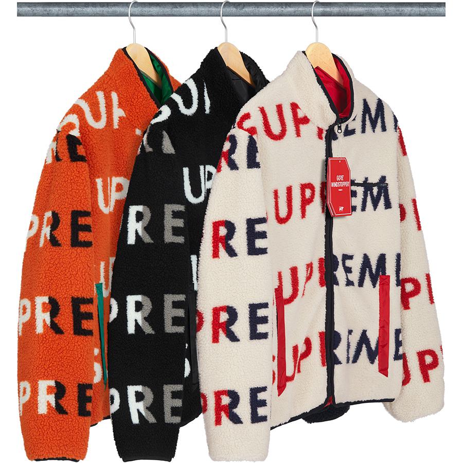 Supreme Reversible Logo Fleece Jacket released during fall winter 18 season
