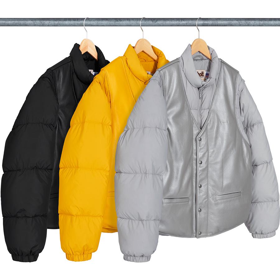 Schott Down Leather Vest Puffy Jacket - fall winter 2018 - Supreme