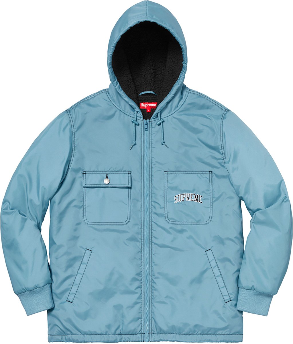 Sherpa Lined Nylon Zip Up Jacket - Supreme Community
