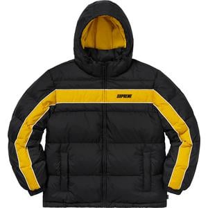 stripe panel down jacket supreme