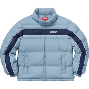 supreme stripe panel down jacket black