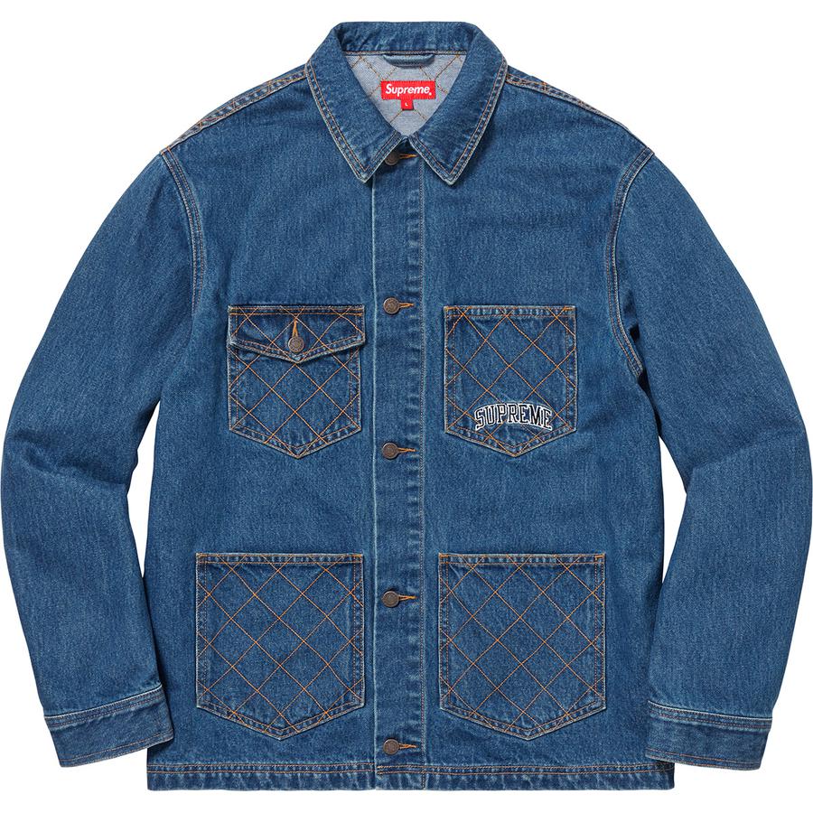 Details on Diamond Stitch Denim Chore Coat  from fall winter
                                                    2018 (Price is $238)