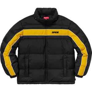 vinyl puffer jacket red