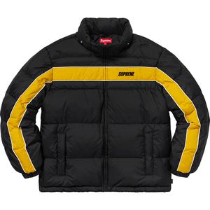 supreme striped panel down jacket