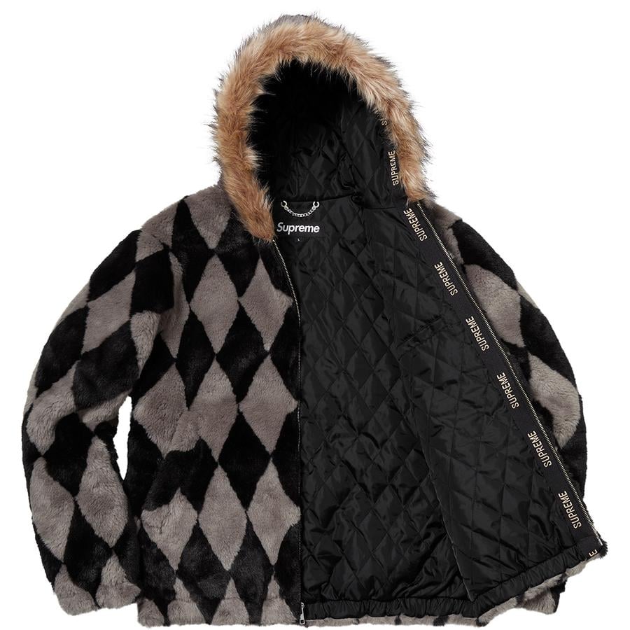 Details on Diamond Faux Fur Jacket  from fall winter 2018 (Price is $398)