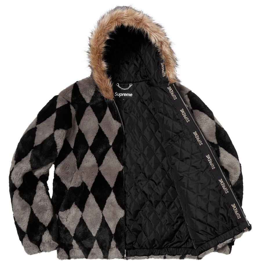 Details on Diamond Faux Fur Jacket  from fall winter
                                                    2018 (Price is $398)