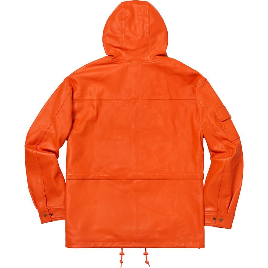 Details on Leather Anorak  from fall winter 2018 (Price is $698)