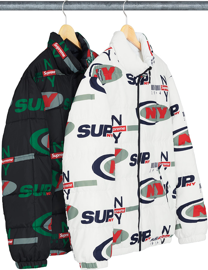 supreme supreme ny reversible puffy jacket black
