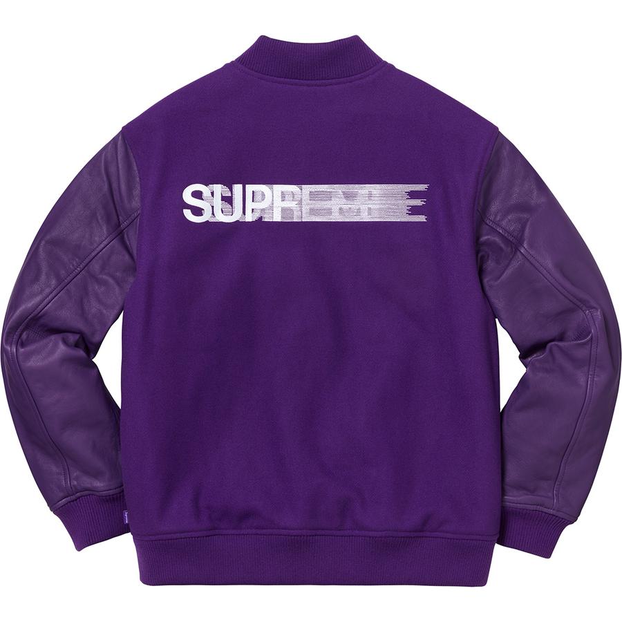 Details on Motion Logo Varsity Jacket Purple Back from fall winter
                                                    2018 (Price is $398)