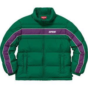 supreme stripe panel down jacket