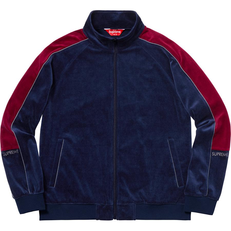 Details on Velour Track Jacket  from fall winter 2018 (Price is $148)