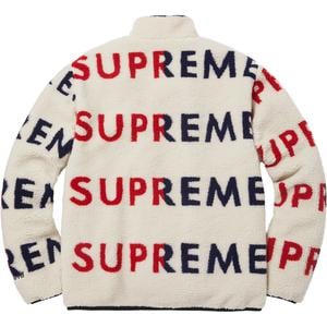 supreme reversible logo fleece jacket natural