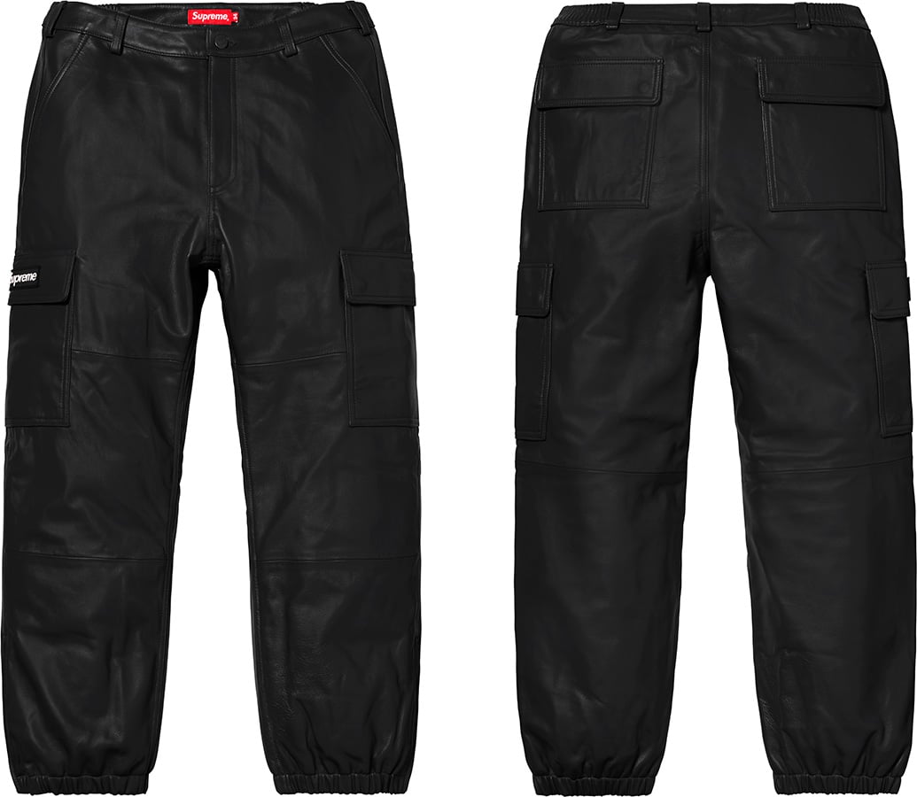 Supreme Leather Cargo Pants Snow Camo for Women