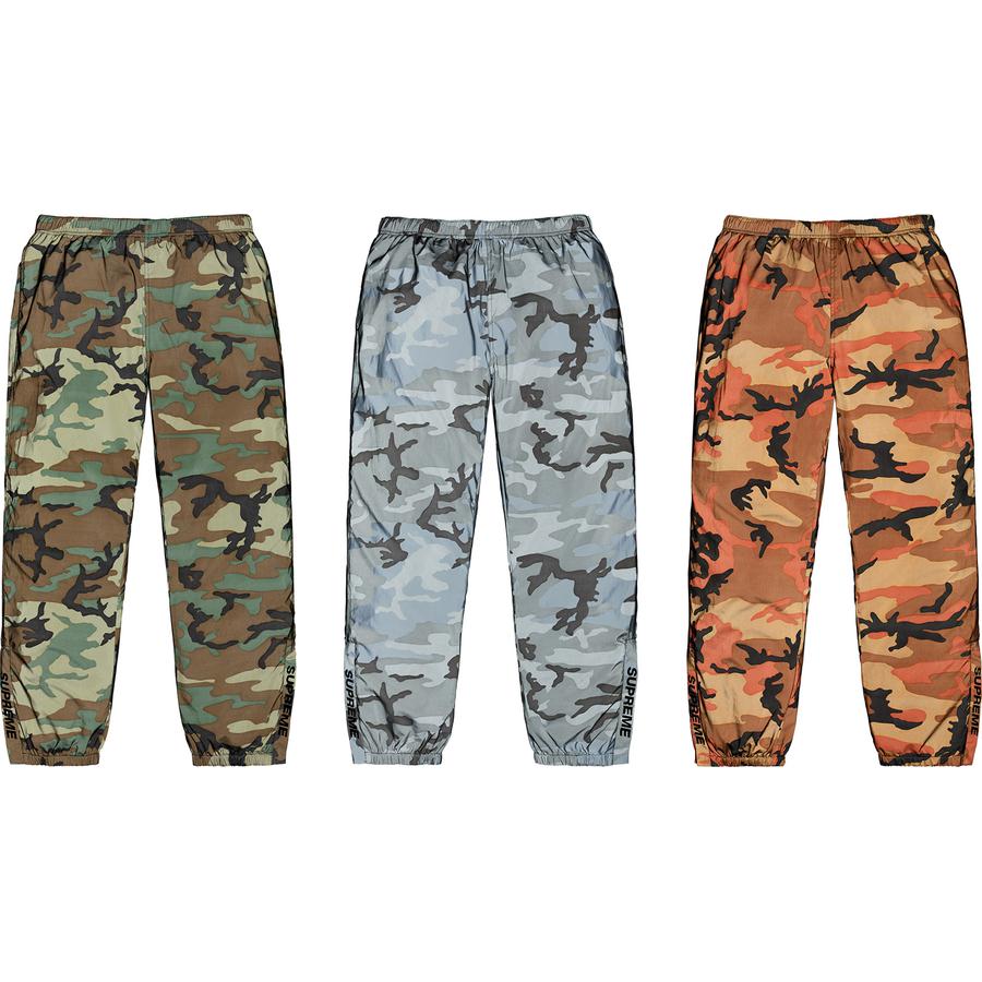 Supreme Reflective Camo Warm Up Pant releasing on Week 16 for fall winter 18