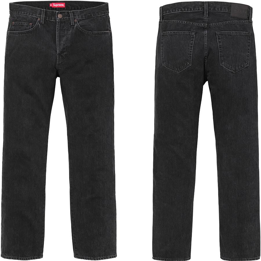 Supreme Stone Washed Black Slim Jean for fall winter 18 season