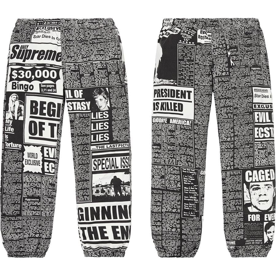 Supreme Newsprint Skate Pant for fall winter 18 season