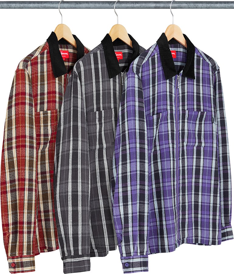 Plaid Thermal Zip Up Shirt - fall winter 2018 - Supreme