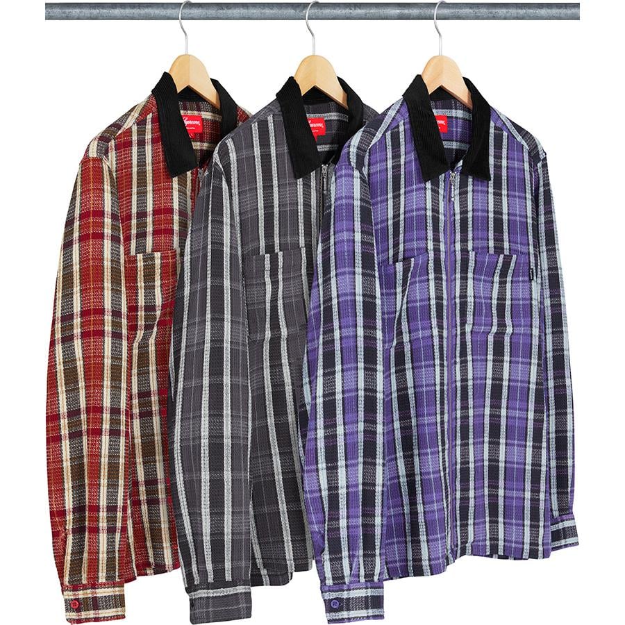 Supreme Plaid Thermal Zip Up Shirt for fall winter 18 season