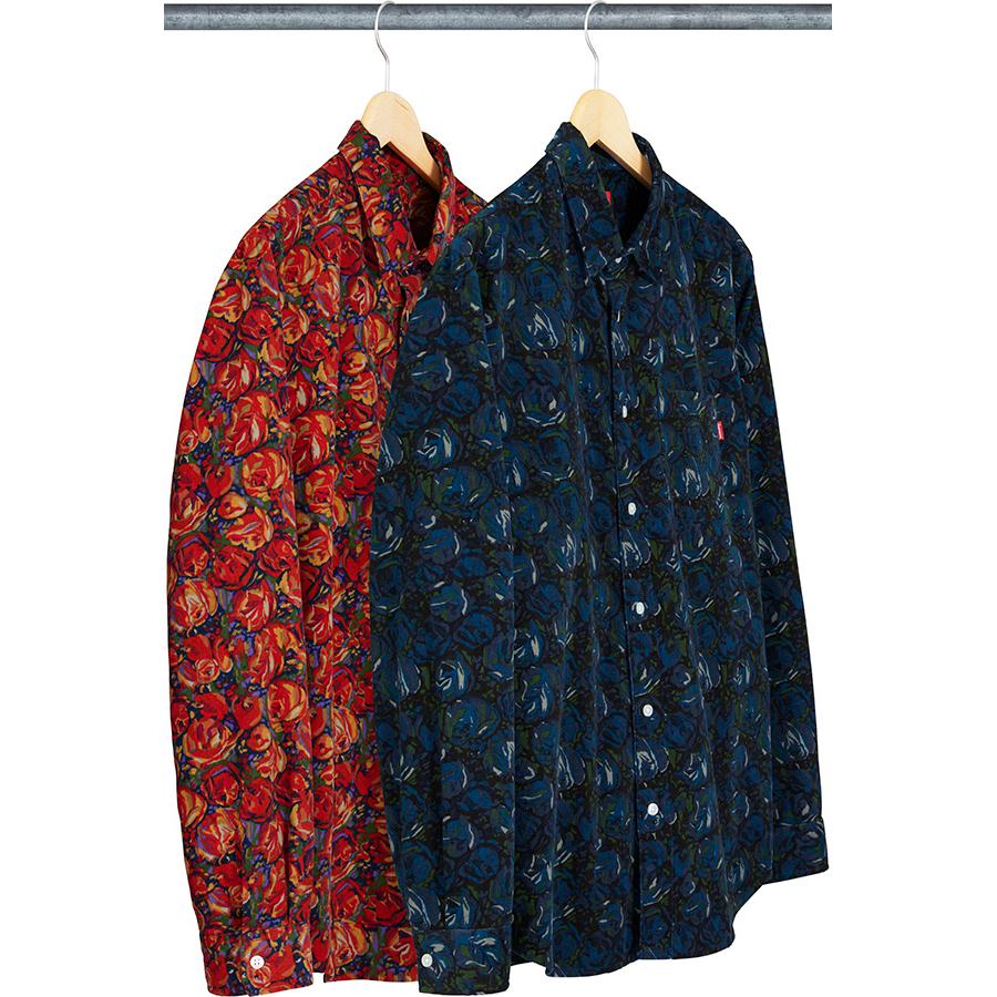 Supreme Roses Corduroy Shirt for fall winter 18 season