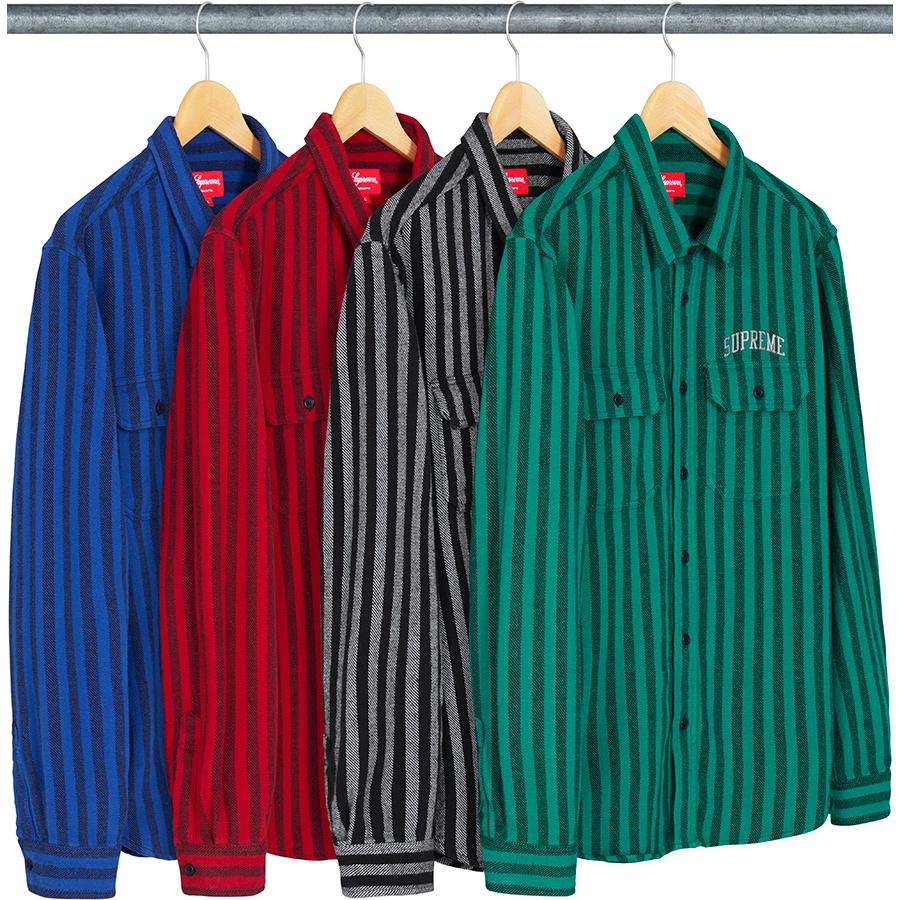 Supreme Stripe Heavyweight Flannel Shirt for fall winter 18 season