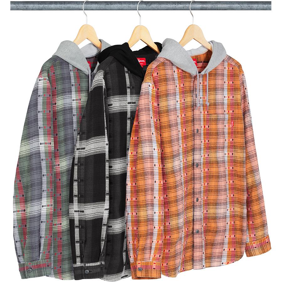 Supreme Hooded Jacquard Flannel Shirt for fall winter 18 season