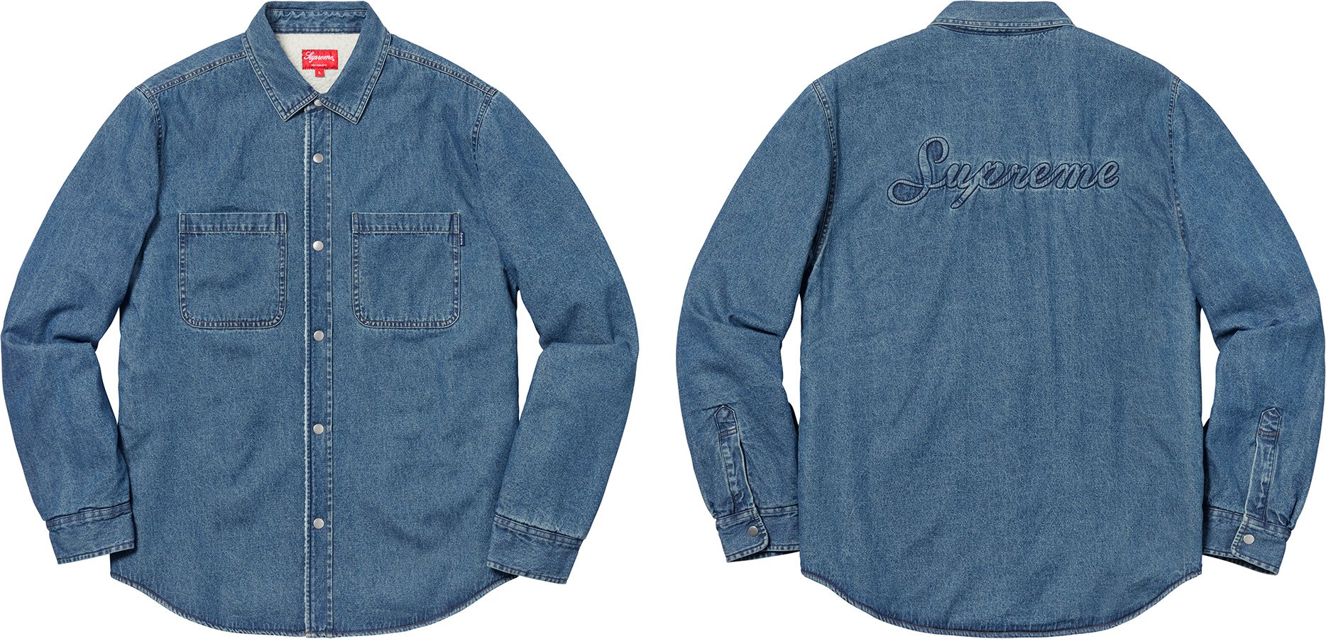 Details Supreme Sherpa Lined Denim Shirt - Supreme Community