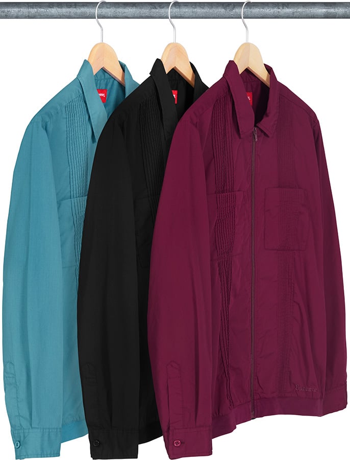 Supreme pin Tuck Zip Up shirt