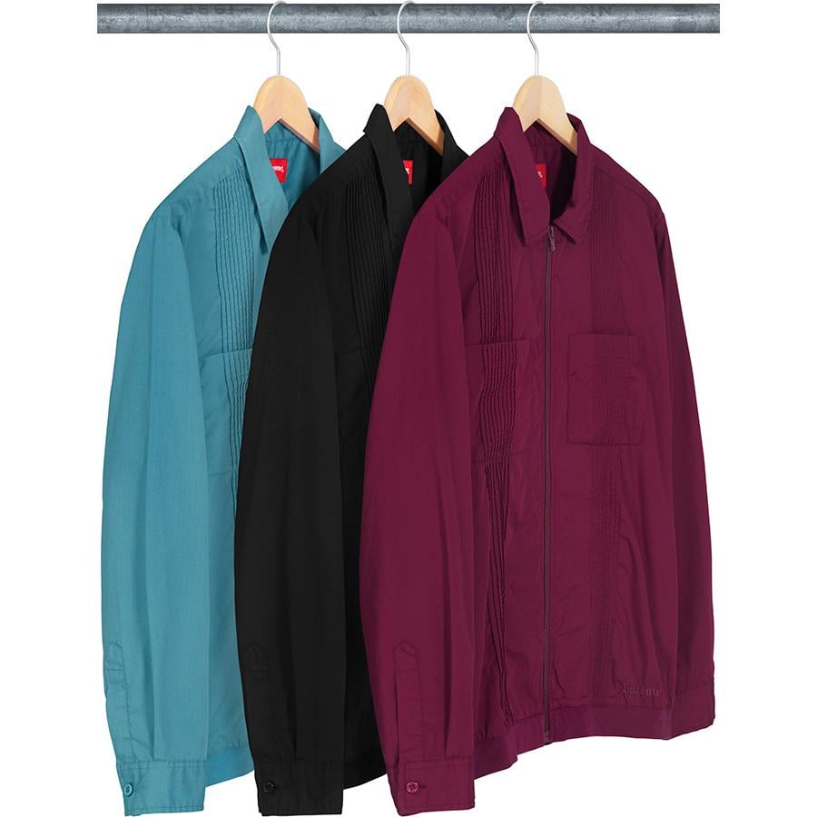 Supreme Pin Tuck Zip Up Shirt released during fall winter 18 season
