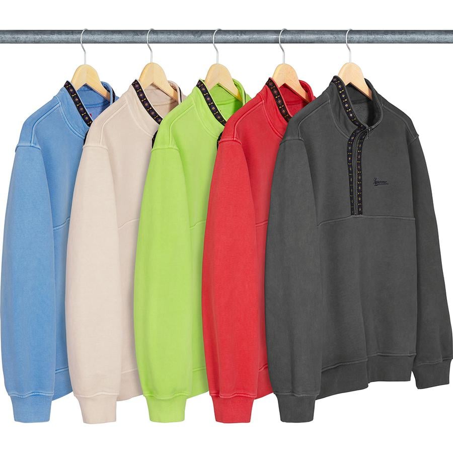 Details on Overdyed Half Zip Sweatshirt from fall winter 2018 (Price is $148)