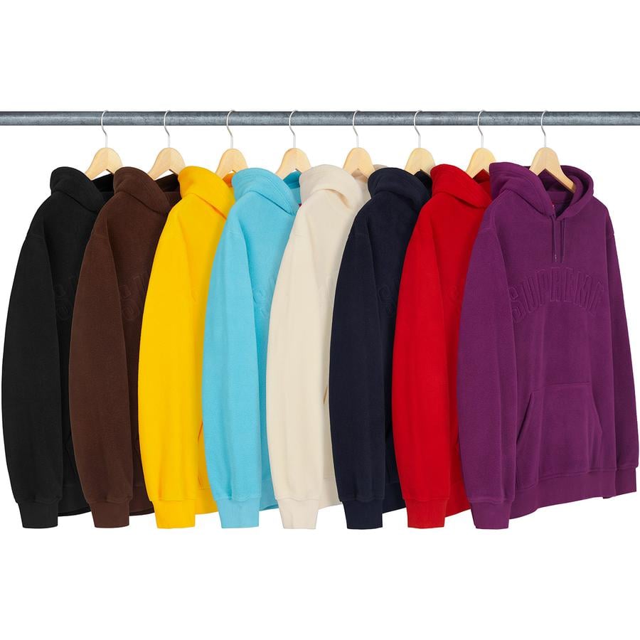 Details on Polartec Hooded Sweatshirt from fall winter
                                            2018 (Price is $158)