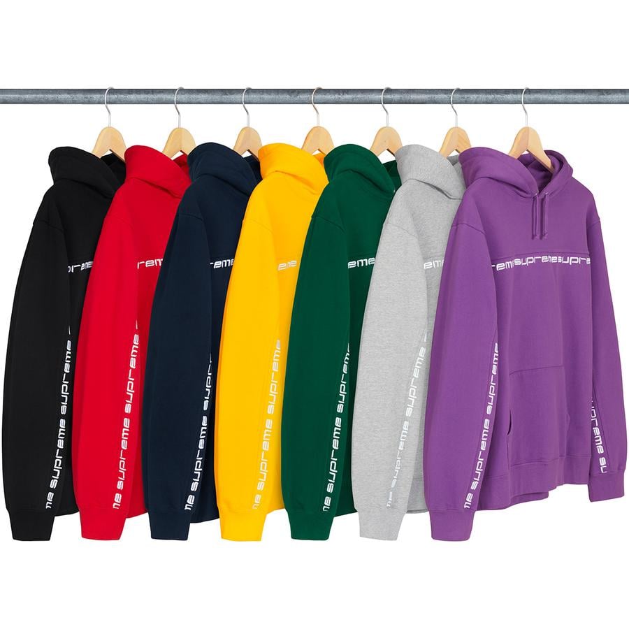 Supreme Text Stripe Hooded Sweatshirt for fall winter 18 season