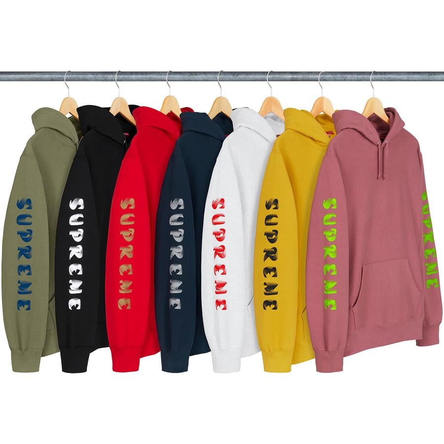 Supreme Gradient Sleeve Hooded Sweatshirt released during fall winter 18 season