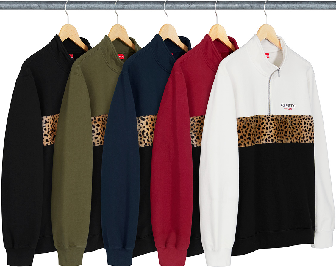 春の新作続々 Leopard Panel Half Zip Sweatshirt asakusa.sub.jp