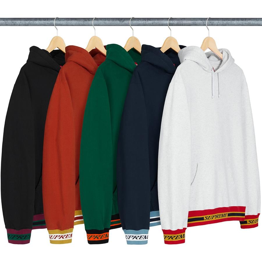 Supreme Striped Rib Hooded Sweatshirt for fall winter 18 season