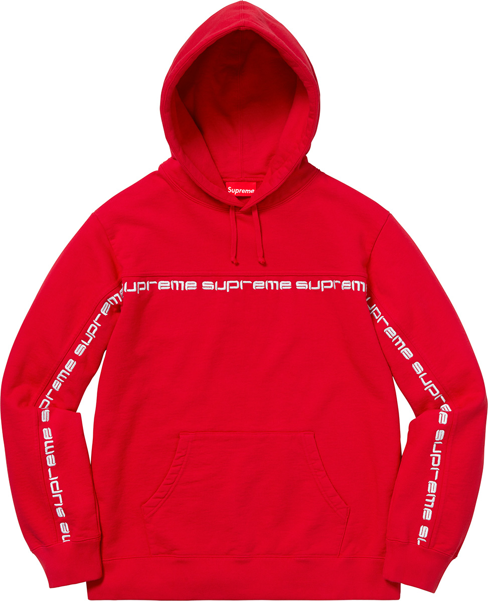 Text Stripe Hooded Sweatshirt - fall winter 2018 - Supreme