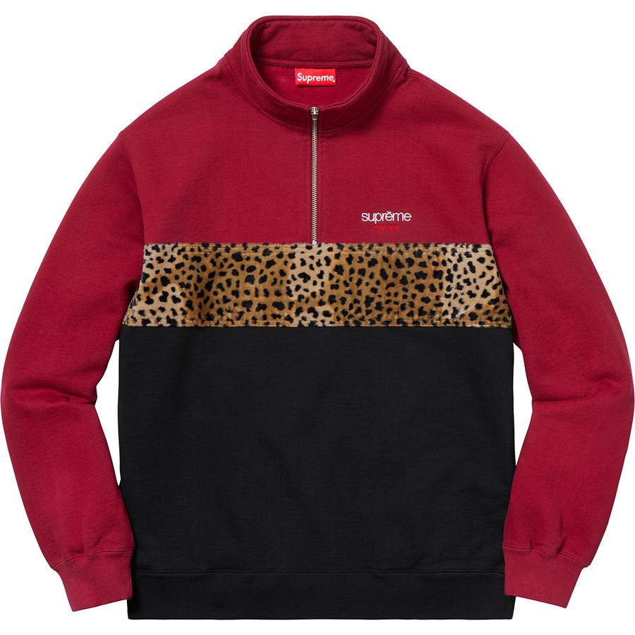 Details on Leopard Panel Half Zip Sweatshirt  from fall winter 2018 (Price is $158)