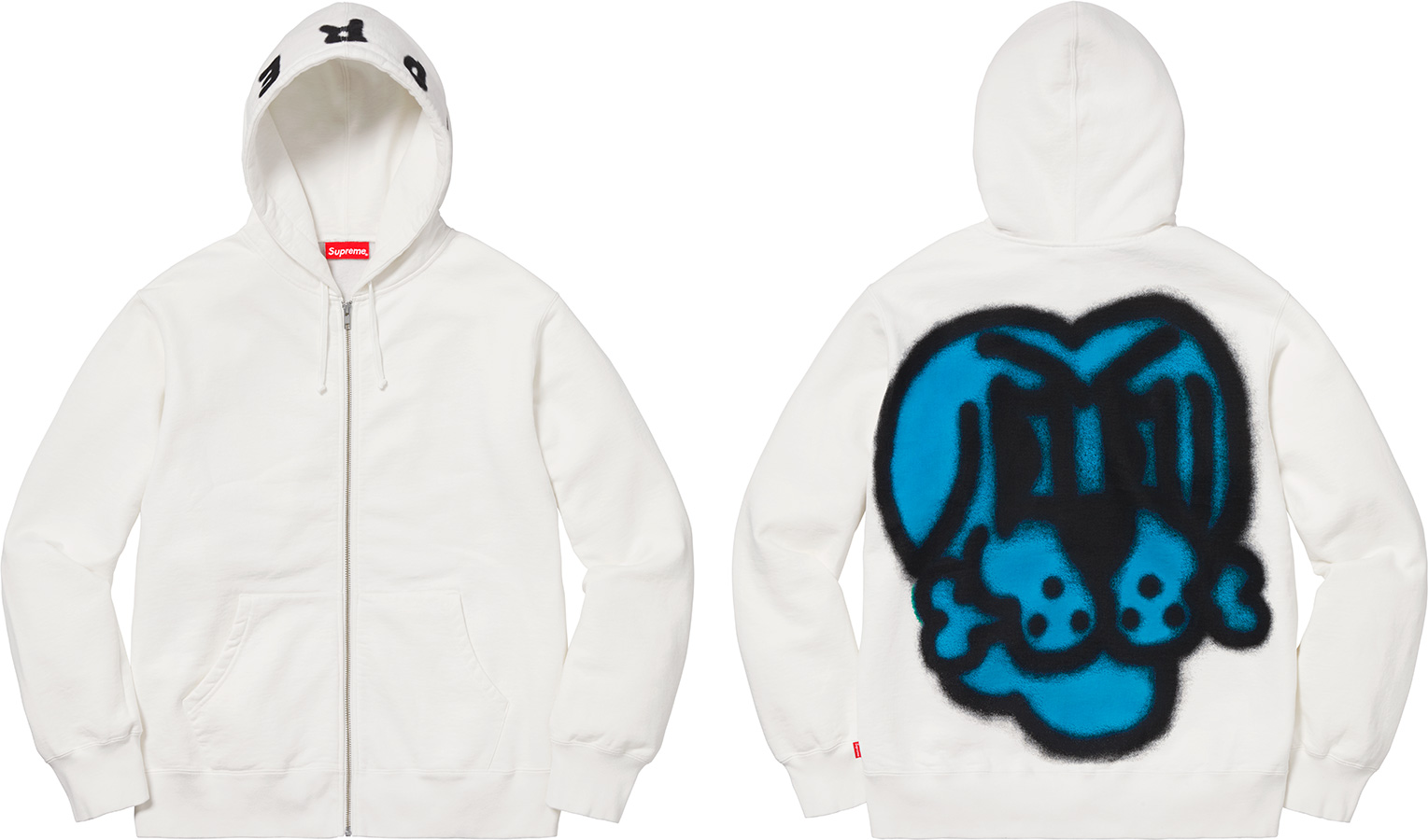 Supreme  Bone Zip Up Sweatshirt white 白