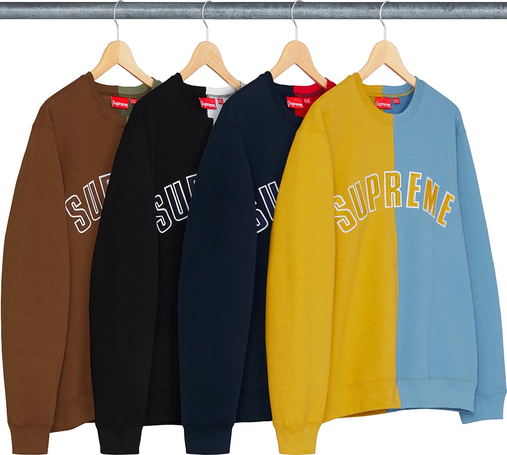 18aw Supreme Split Crewneck