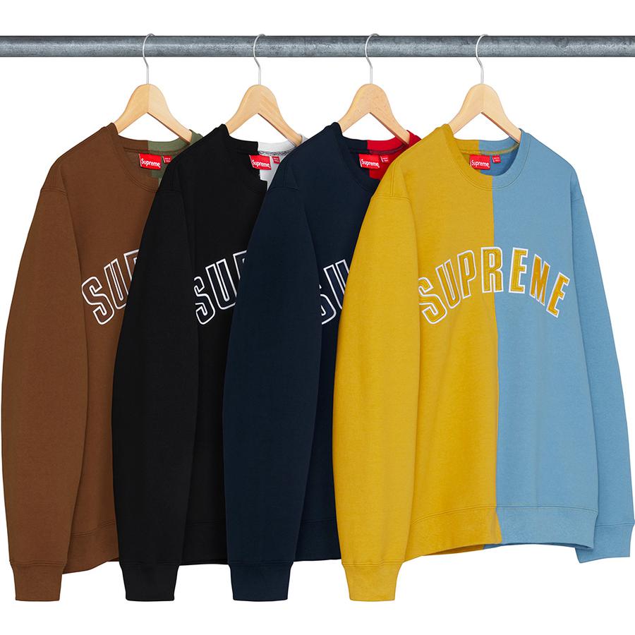 Supreme Split Crewneck Sweatshirt releasing on Week 0 for fall winter 18