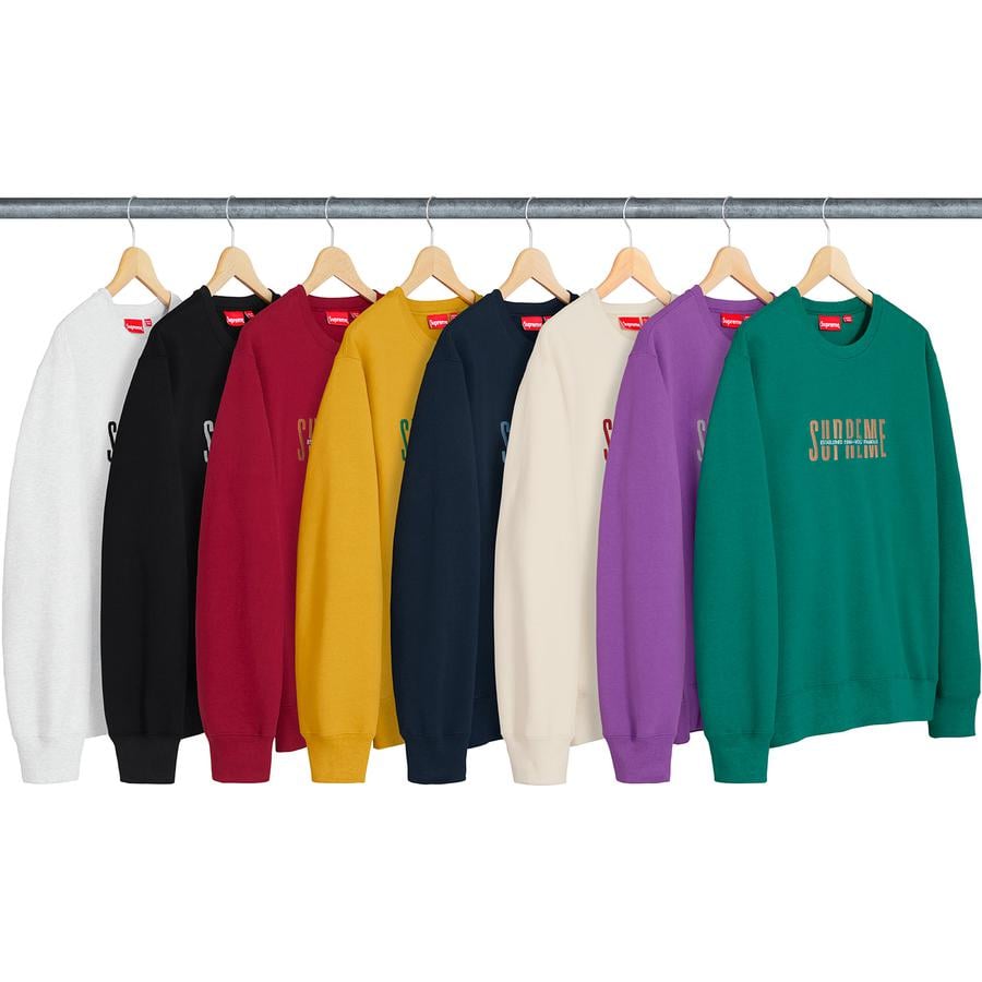 Supreme World Famous Crewneck released during fall winter 18 season