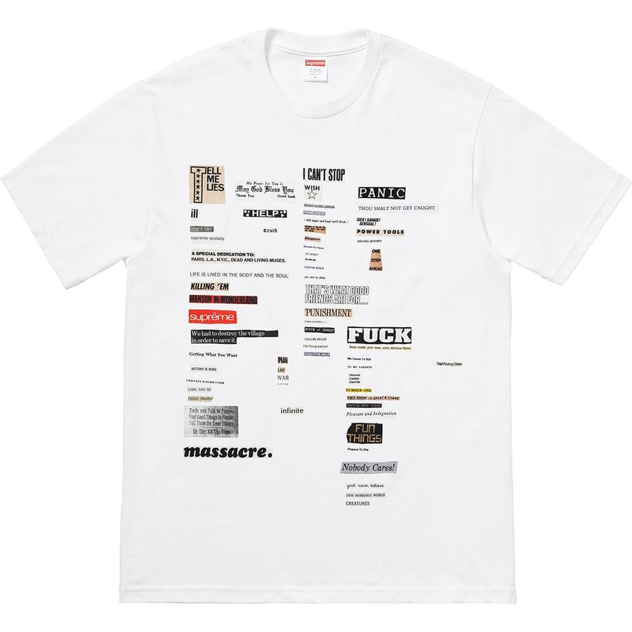 Supreme Cutouts Tee for fall winter 18 season