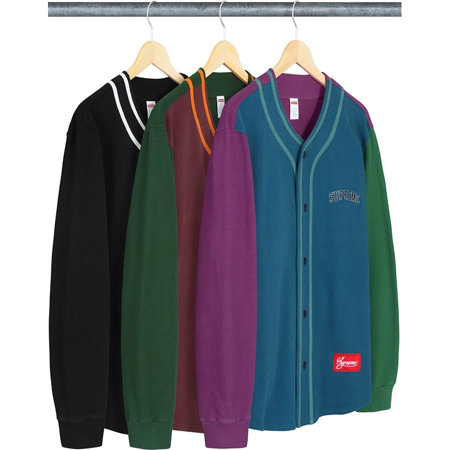 Supreme Color Blocked Baseball Top released during fall winter 18 season