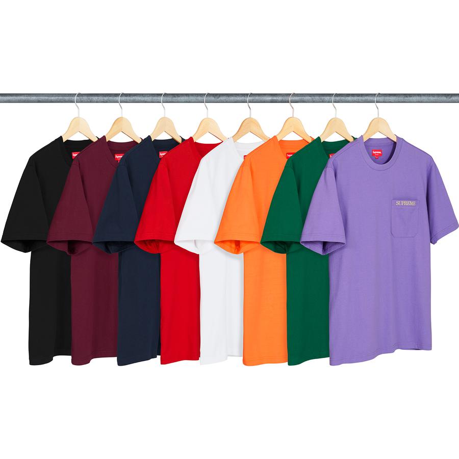 Supreme Embroidered Pocket Tee released during fall winter 18 season
