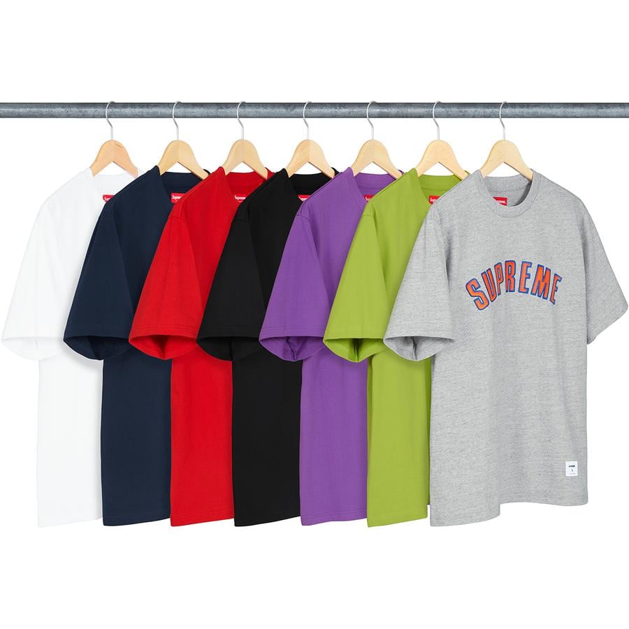 supreme printed arc logo s/s top