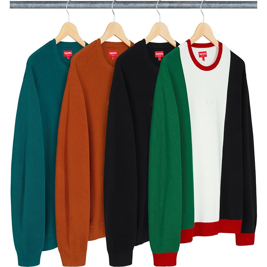 Supreme Pique Crewneck for fall winter 18 season